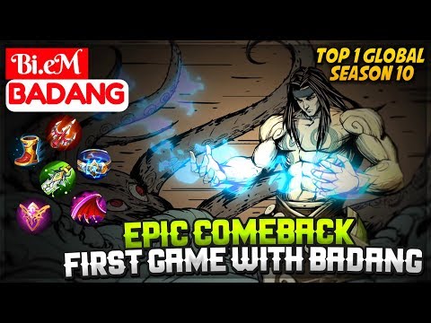 Epic Comeback, Bi.eM First Game with NEW HERO Badang [ Top 1 Global S10 ] Bi.eM Badang Video