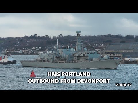 HMS PORTLAND F79 OUTBOUND FROM DEVONPORT NAVAL BASE AT THE NARROWS, DEVILS POINT 29th November 2025