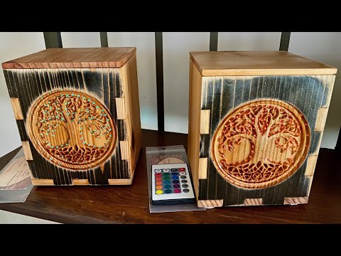 Tree of Life Lantern Box with LED Puck Light - CNC Woodworking Project