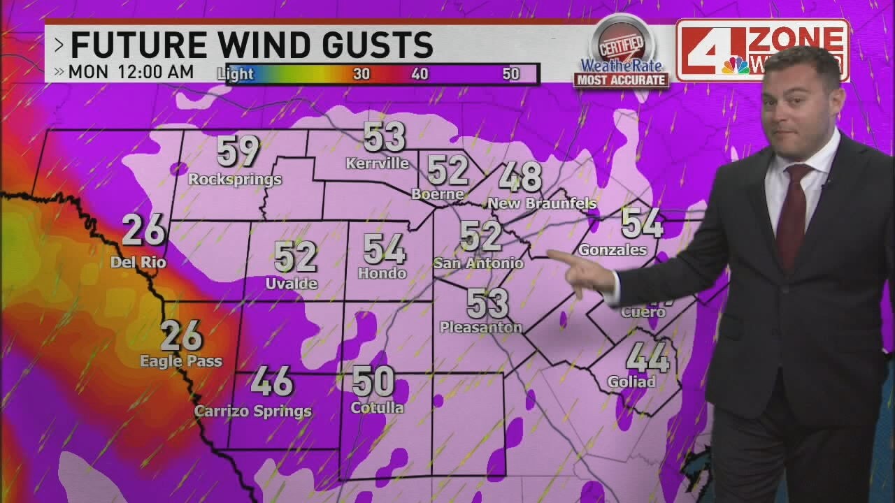 Strong front tonight with wind gusts to 50 mph, fire danger