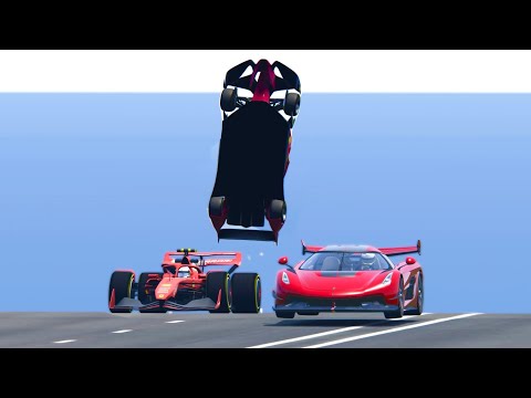 Koenigsegg Jesko Supersonic Engine vs Ferrari F1 2021 vs Ferrari F1 2025 - Drag Race 20 KM