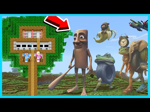 MIPAN & ZUZUZU BUAT RUMAH POHON PALING AMAN VS ANOMALI BRAINROT DI MINECRAFT SURVIVAL!