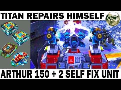 ARTHUR 150 LVL 2 SELF FIX UNIT 25 LVL & ARMOR KIT & ANTIMATTER WAR ROBOTS TITAN REPAIRS HIMSELF