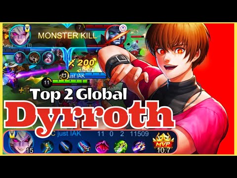 TOP 2 GLOBAL DYRROTH OROCHI CHRIS PERFECT GAMEPLAY BEST BUILD 2021 AND ROTATION | just lAK | MLBB