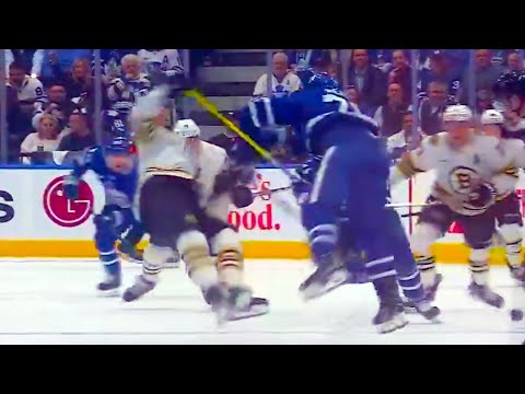 Simon Benoit Hit on David Pastrnak (FULL CLIP) Maple Leafs vs Bruins | 2024 NHL Playoffs Highlights