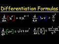 Differentiation Formulas Notes