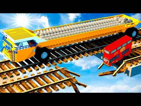 TESTING LONG CARS vs BROKEN RAILS in Teardown