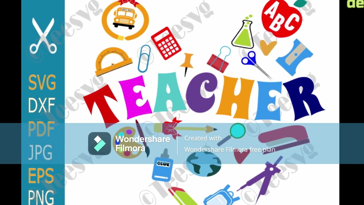 Teacher Heart CLIPART SVG PNG | Love Teacher CLIPART | Teacher Appreciation SVG Files | Back