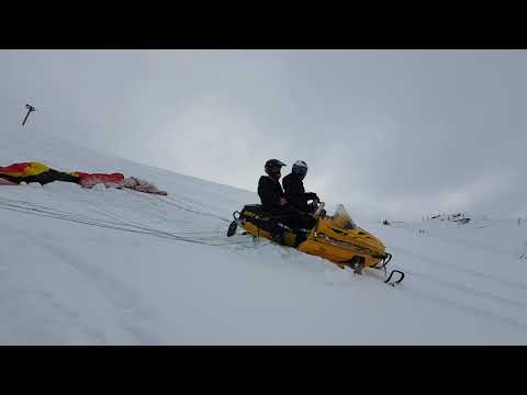 Flying snowmobile with my first glider Rush1