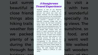 A Dangerous Travel Experience #listening #learnenglishforbeginners