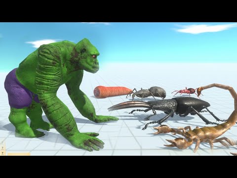 HULK SKIN - Goro the Giant Vs All Units (Giant Invertebrates) - Animal Revolt Battle Simulator