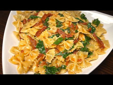 Pasta with Sun-dried Tomatoes and Spinach