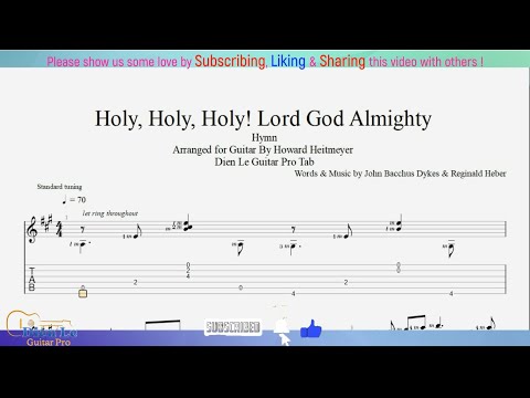 Holy, Holy, Holy! Lord God Almighty - for Guitar with TABS
