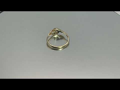 9ct Yellow Gold Diamond Solitaire Ring Size M1/2 Pre Owned
