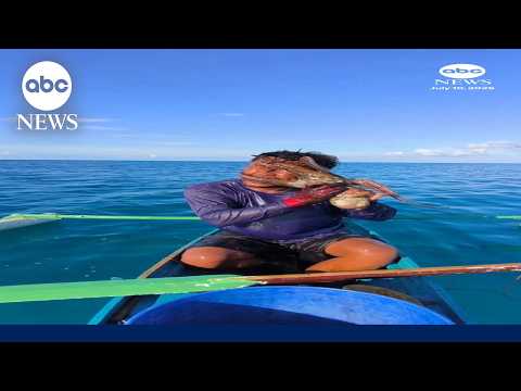 Fisherman struggles with octopus clinging to his face