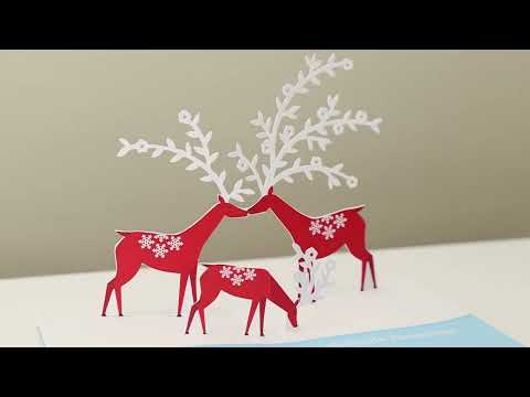 Yule Deer Holiday Pop-Up Cards - Set of 8