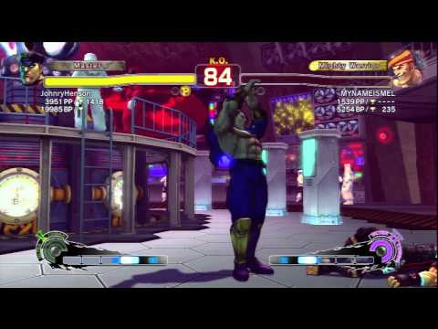 JohnryHenson (M.Bison) Vs MYNAMEISMEL (Adon) SSF4 AE Ranked Matches - PSN