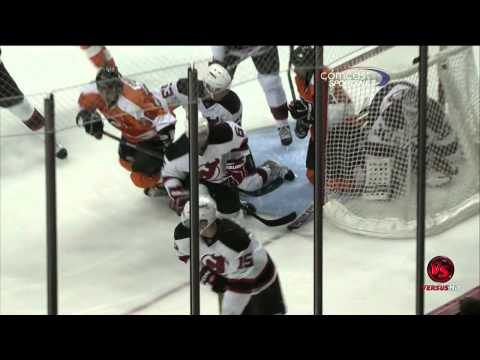 Veilleux Goal, Brodeur Save, Mills vs Rinaldo - Pre-season 9/29/2011