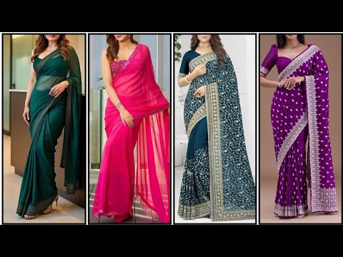 New Saree Designs 2025 | Chiffon Party Wear Saree | Indian Saree Designs
