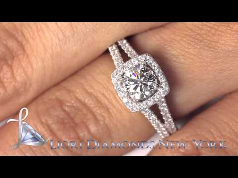 ER-1095 - 1.47 Carat D-VS1 Natural Round Diamond Engagement Ring 18k Gold Vintage Style