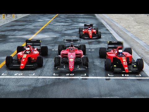 Ferrari F1 2022 vs Ferrari F1 1990-91-92 - Suzuka Rain GP