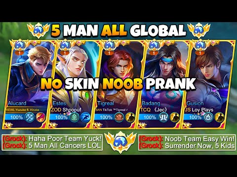 5 Man Global No Skin! 🤣 | Enemy Team Underestimate Us! 🤮 | Not Until We Showed Our Real Skills! 😱🔥