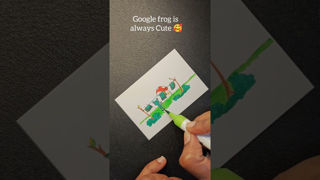 Google weather  frog 🐸/  cute drawing 🥰/ Handmade/ DIY #SHORTS