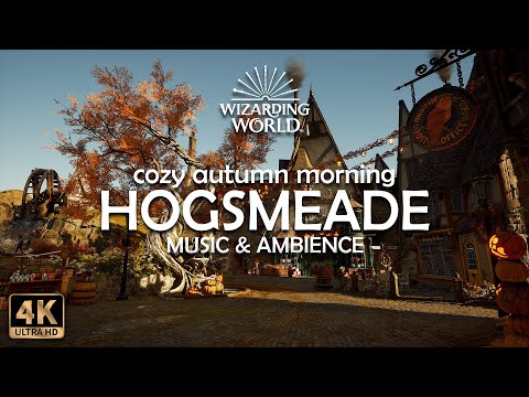 a cozy fall morning in Hogsmeade | 4K 60fps | Harry Potter Music & Ambience