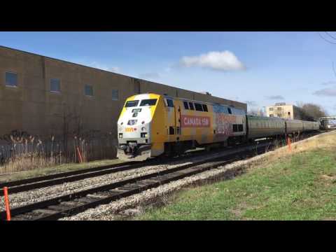 [HD] Canada 150th Unit! VIA 84 - VIA 908 East at Kitchener (APR 22 2017)