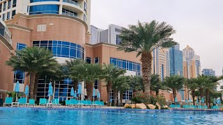Hilton Doha Hotel Qatar Tour,  Diplomatic District, Corniche, Room, Restaurants,