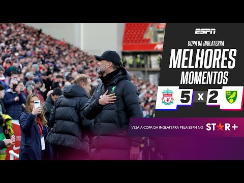 Gols e lances de Liverpool x Norwich