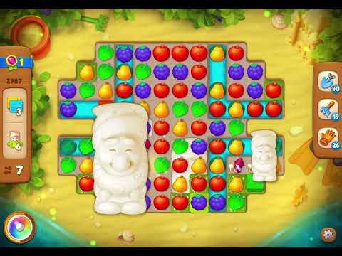 GardenScapes Level 2987 no boosters (16 moves)