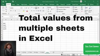 Total values from multiple sheets in Excel