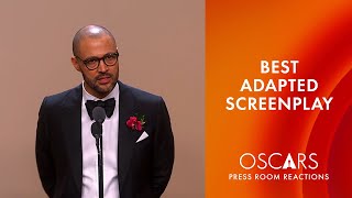 Best Adapted Screenplay | 'American Fiction'  | Cord Jefferson | Oscars 2024 Press Room Speech