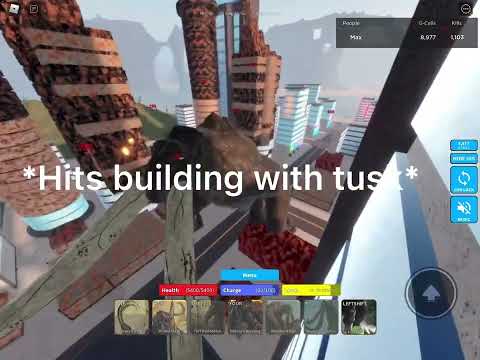 Behemoth hits building with his tusk|short|kaiju Universe