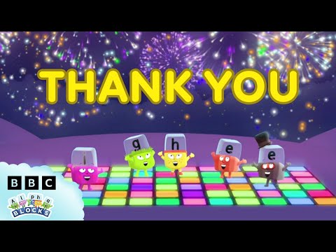 🎉 アルファブロックスより感謝を込めて！🎉 | 読み方を学ぼう | @officialalphablocks (🎉 Thank You from the Alphablocks! 🎉 | Learn to Read | @officialalphablocks)