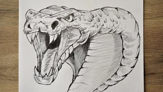 How To Draw a Cobra Snake | Sketch Tutorial step by step for beginners