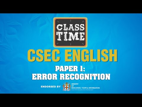 CSEC English Paper 1 Error Recognition March 31 2021