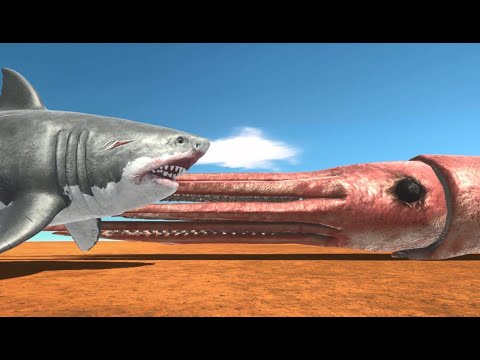 Dinosaur Megalodon Shark Trains Mutant Primates VS Mutant Megalodon   Animal Revolt Battle Simulator