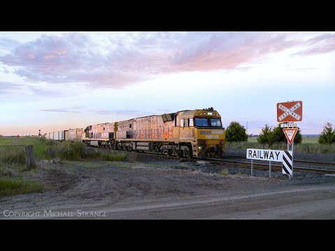6PM6 Pacific National Container Train At Sunset (7/11/2022) - PoathTV Australian Railways