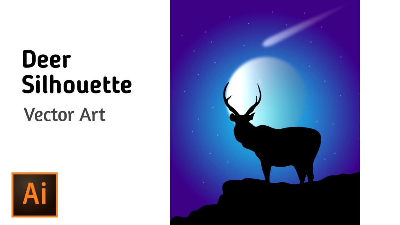 Deer Silhouette | Vector Art