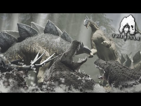 Crocodile Family Attacks Stego Herd!!! - Life of the Stegosaurus | The isle