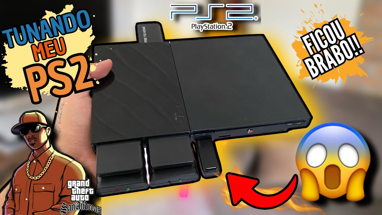 TUNEI meu PLAYSTATION 2  - PS2 Tunado Gastando MUITO POUCO! - Incrível -
