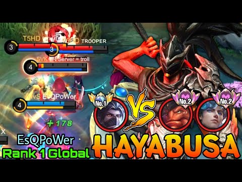 No.1 Hayabusa VS Supreme No.2 Bane & Xavier - Top 1 Global Hayabusa by EsQPoWer - Mobile Legends
