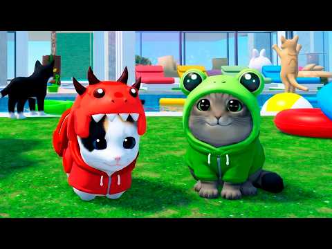 😱 Red Dino & Mikey Became a KITTEN How to Play as KITTEN in Roblox KITTEN GAME