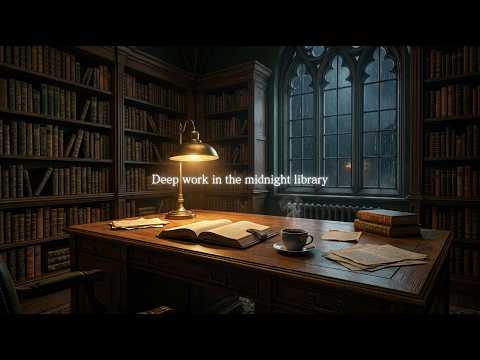 Deep Focus  Cozy Midnight Library & Dark Academia Lo-Fi (No Lyrics)