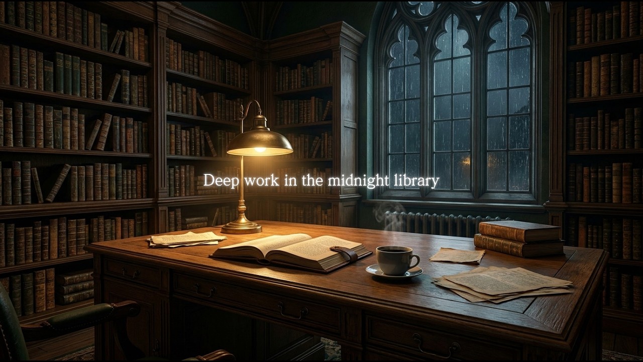 Deep Focus  Cozy Midnight Library & Dark Academia Lo-Fi (No Lyrics)