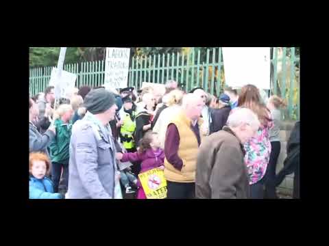 People protesting in Ireland  Wealdstone raider style.