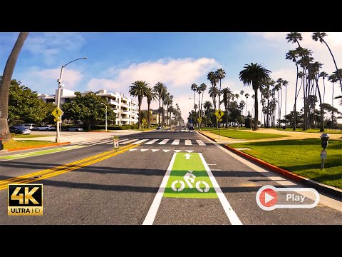 Santa Monica- California Scenic Bike Ride with Music-4K (Ultra HD)