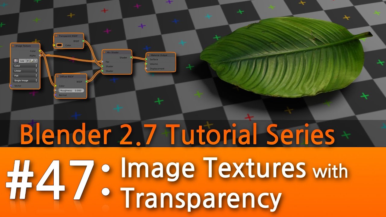 Blender 2.7 Tutorial #47 : Image Textures with Transparency #b3d